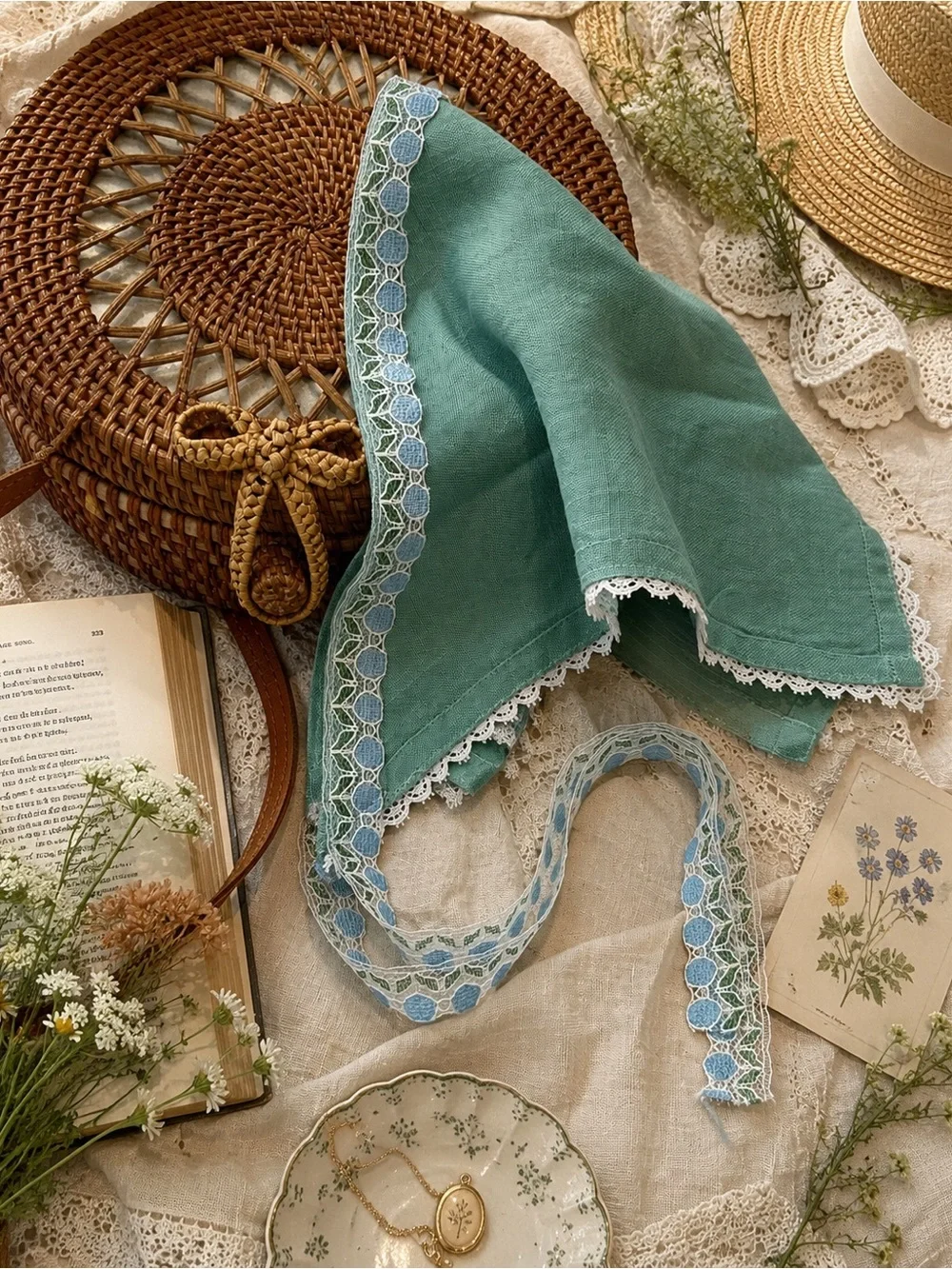 Handmade Cottagecore Bandana Triangle Hair Scarf
